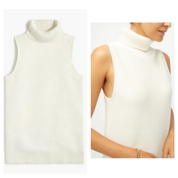 J. Crew Factory Turtleneck Sweater Vest Tunic size S Cotton 100% - Picture 1 of 12